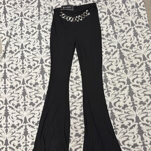 Fashion Nova Black and Silver Flare Jumpsuit